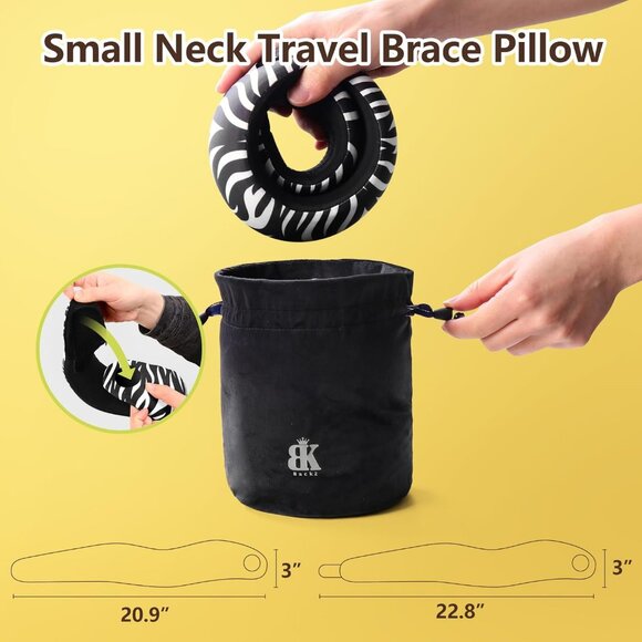 Cozyhealth Small Travel Neck Pillow for While Sleeping on Airplane Memory Foam - Picture 8 of 9